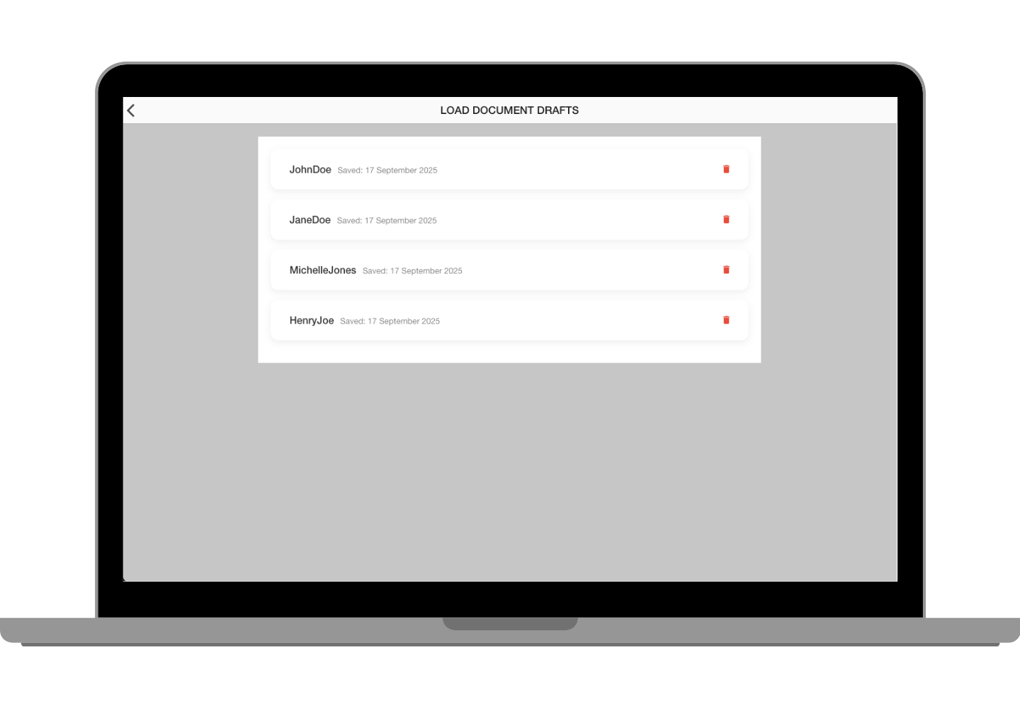 Document Drafts Interface