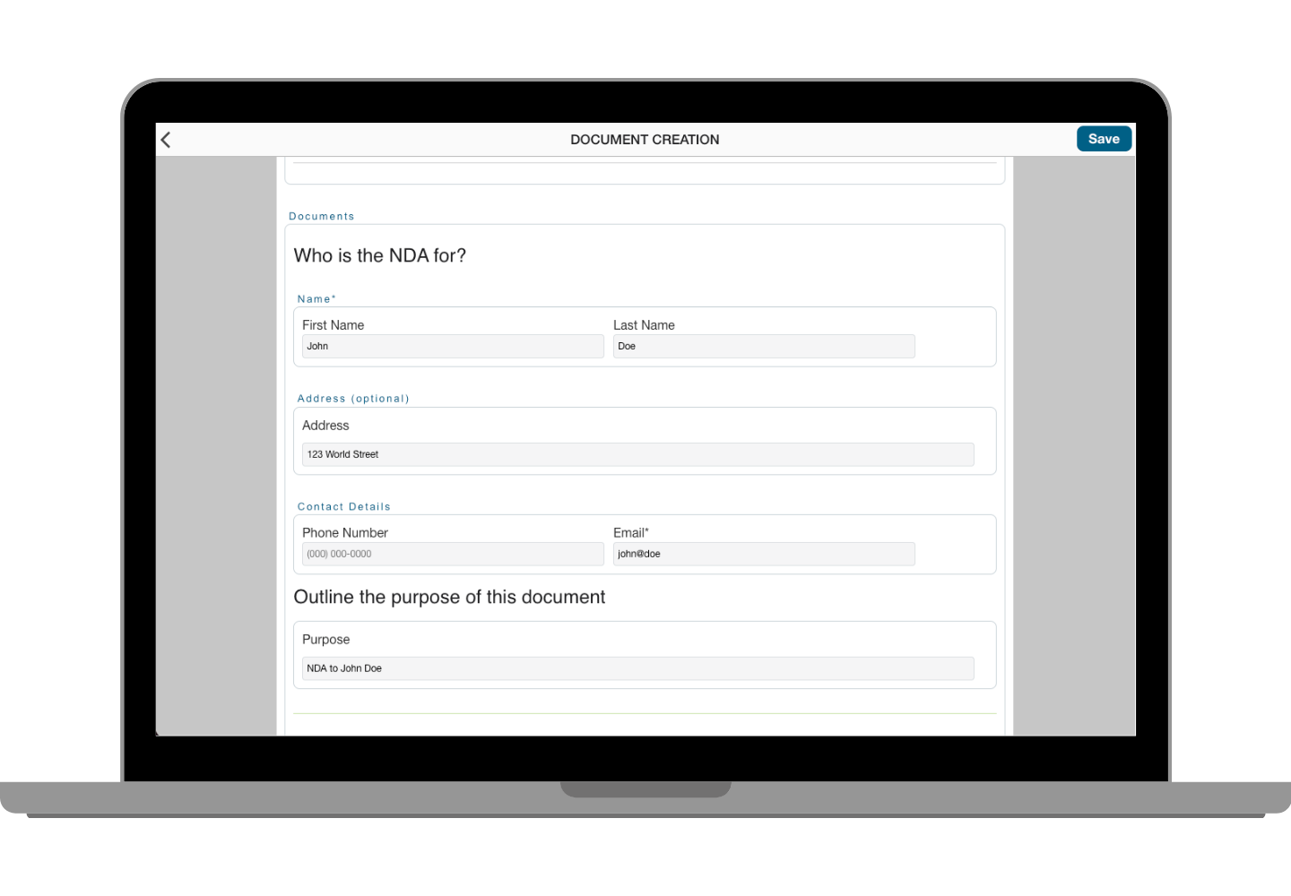 Insert Document Information